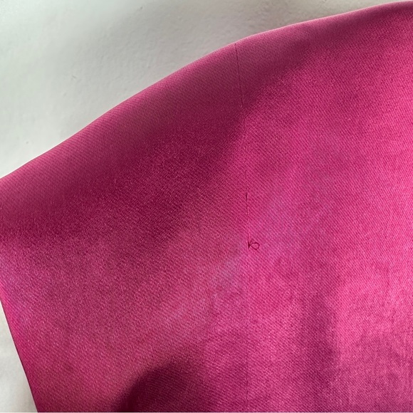 Melissa Nepton | Hot Pink Satin Sleeveless Blouse | Padded Shoulders | Size M - Picture 4 of 10